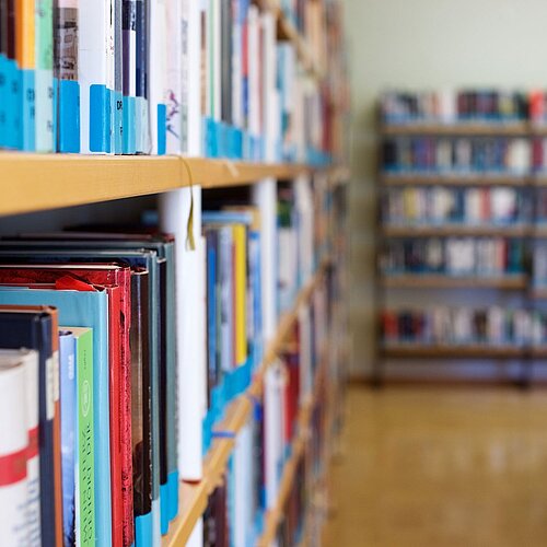 Bookshelf in library