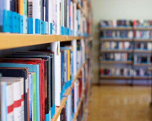 Bookshelf in library