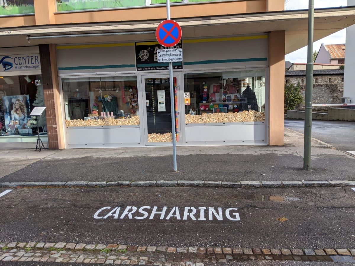 Car sharing parking spot in Villach