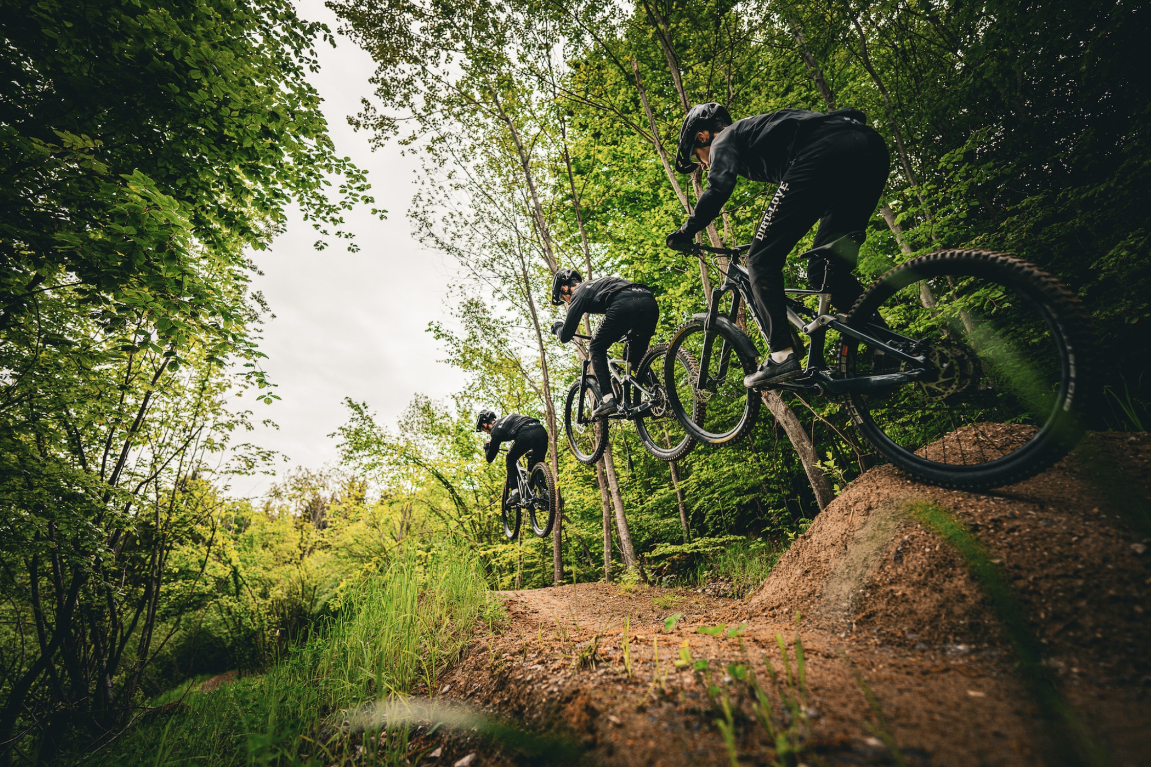 Action in the mountain biking trails